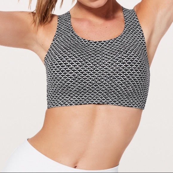 NWT MONOCHROMIC BLACK WHITE LULULEMON ENLITE BRA - Picture 5 of 6